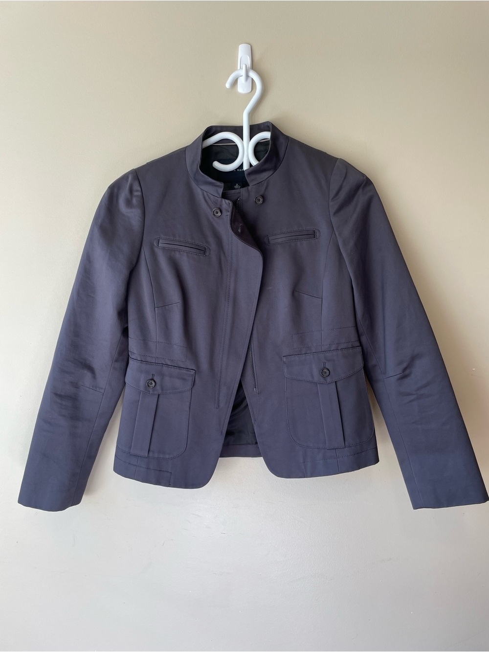 Banana Republic Gray Tailored Zipper Blazer Utility Jacket - Picture 2 of 10